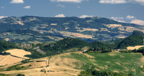 Landscape in Romagna at summer from Sogliano al Rubicone