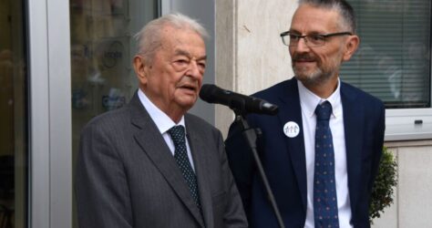 Professor Sante Tura e il presidente provinciale Ail Gaetano Foggetti